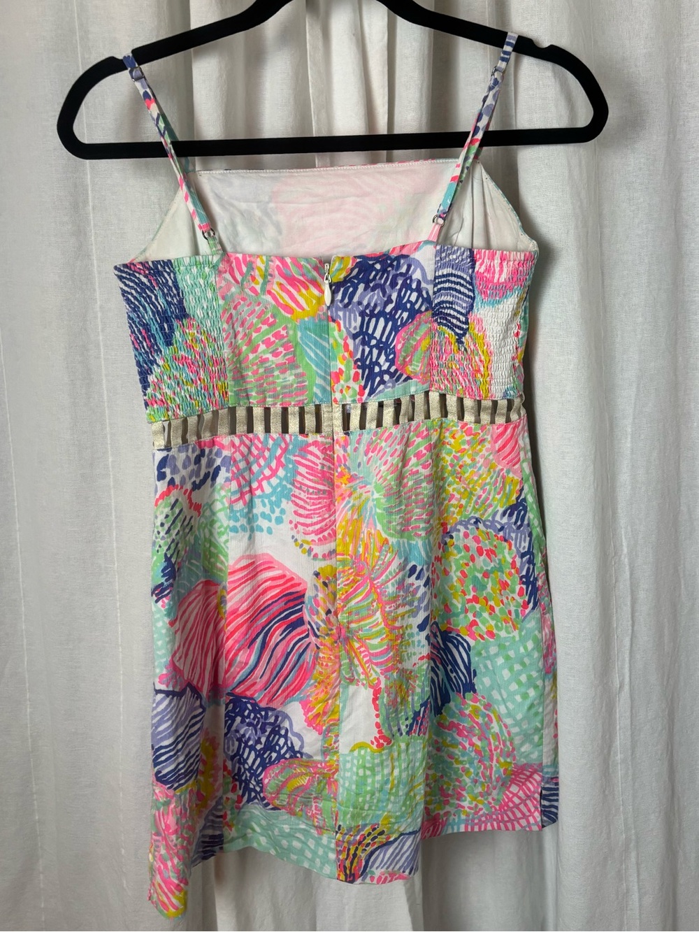 Lilly Pulitzer Ziggy Romper Mini Dress Roar Of The Seas Waist Cut Outs Women’s 4 - Picture 3 of 7